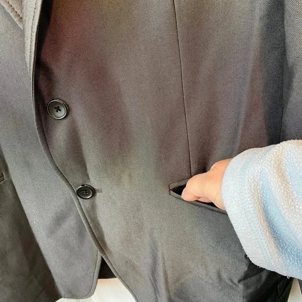 American Rag Slim Fit Gray 2Button Blazer Men Size L Pockets